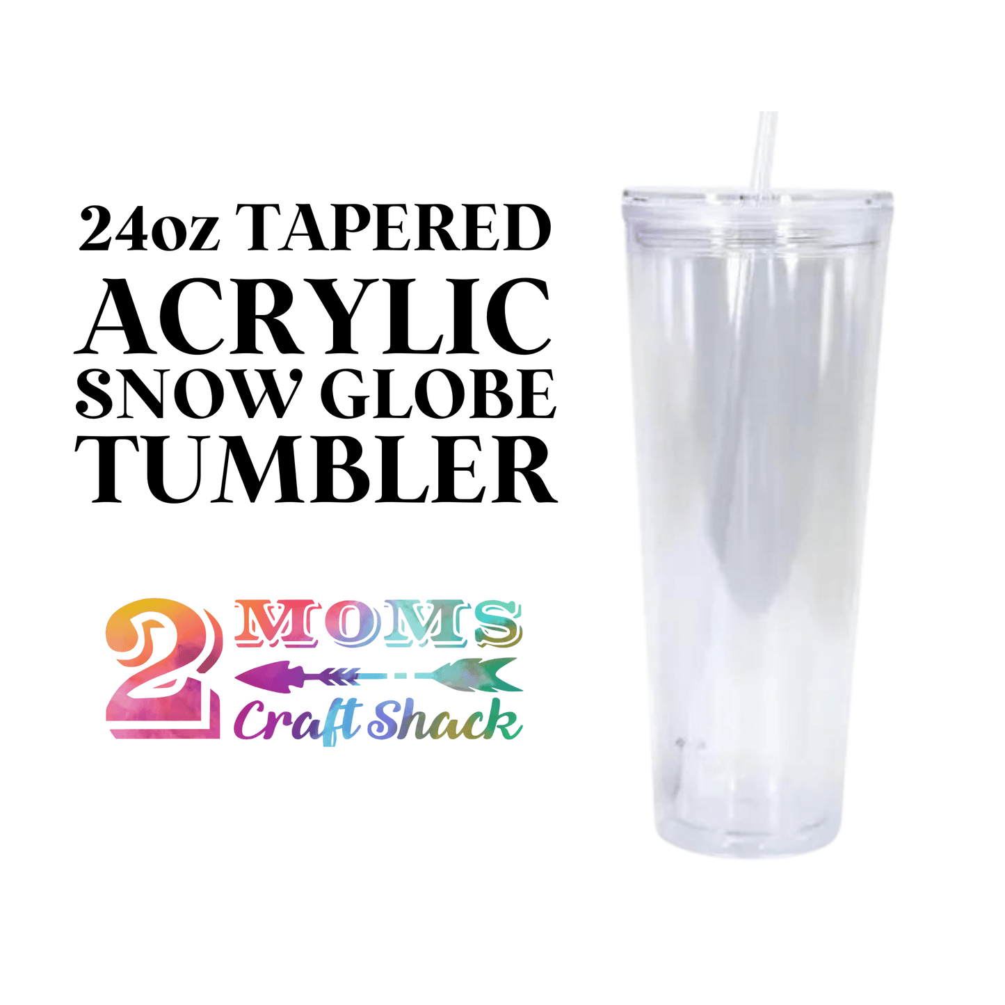 24oz TAPERED ACRYLIC SNOW GLOBE TUMBLER - BLANK