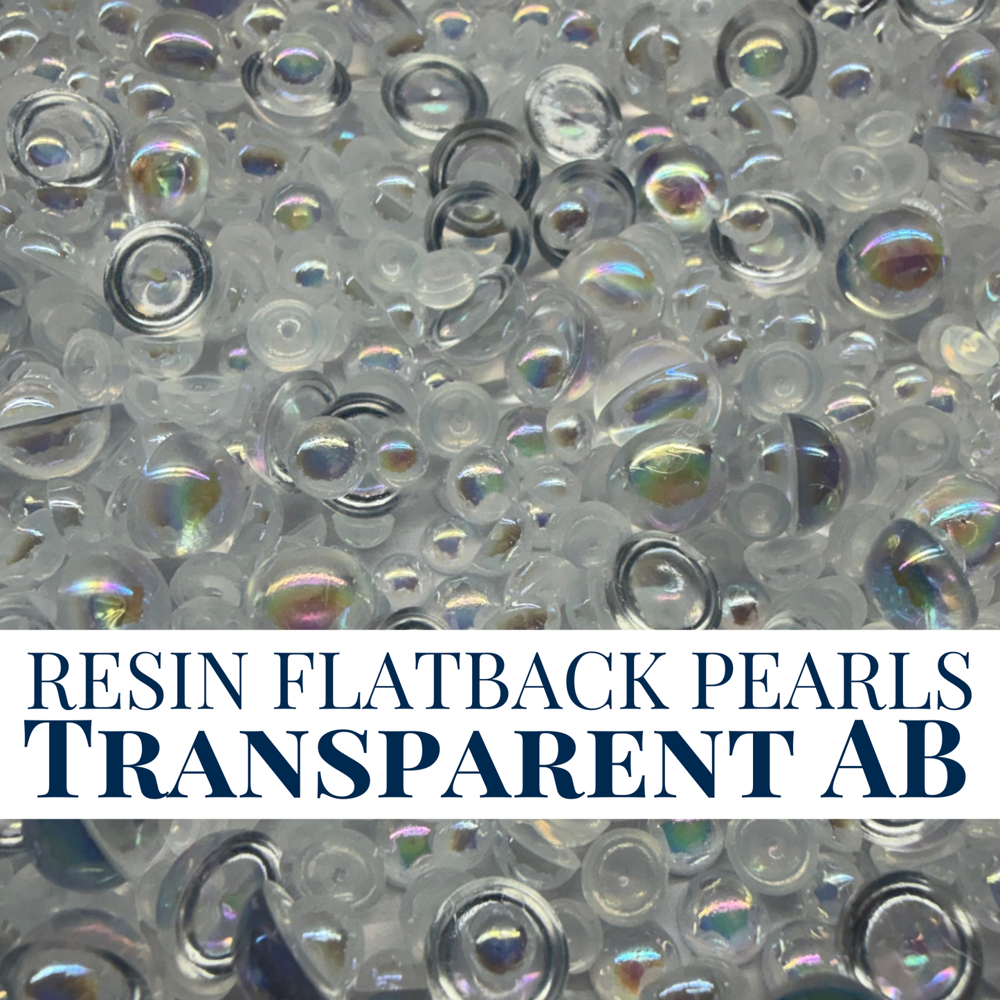 RESIN FLATBACK PEARLS - TRANSPARENT AB