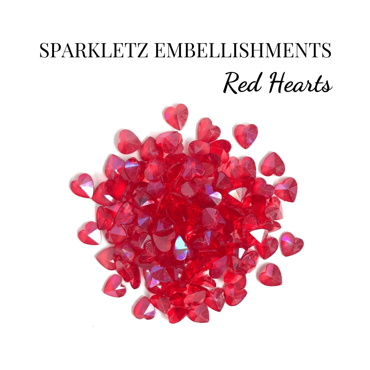 Sparkletz Embellishments - RED HEARTS - CABOCHON