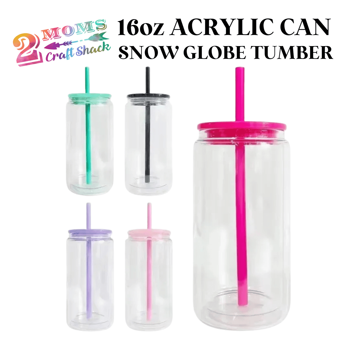 16oz ACRYLIC CAN SNOW GLOBE TUMBLER - BLANK