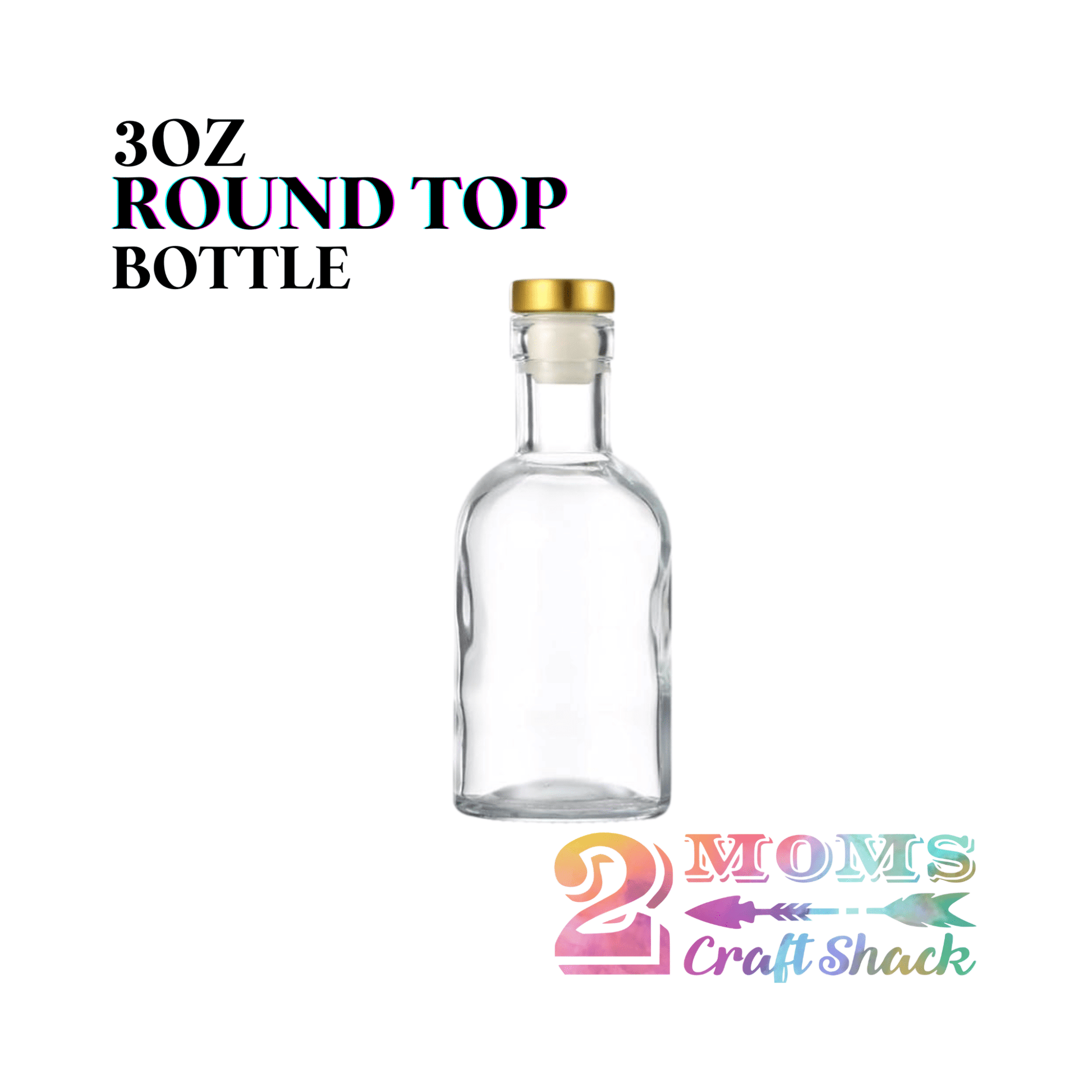 3oz ROUND TOP BOTTLE - GLASS - BLANK