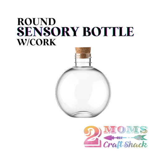 5oz ROUND BOTTLE W/CORK - PLASTIC - BLANK