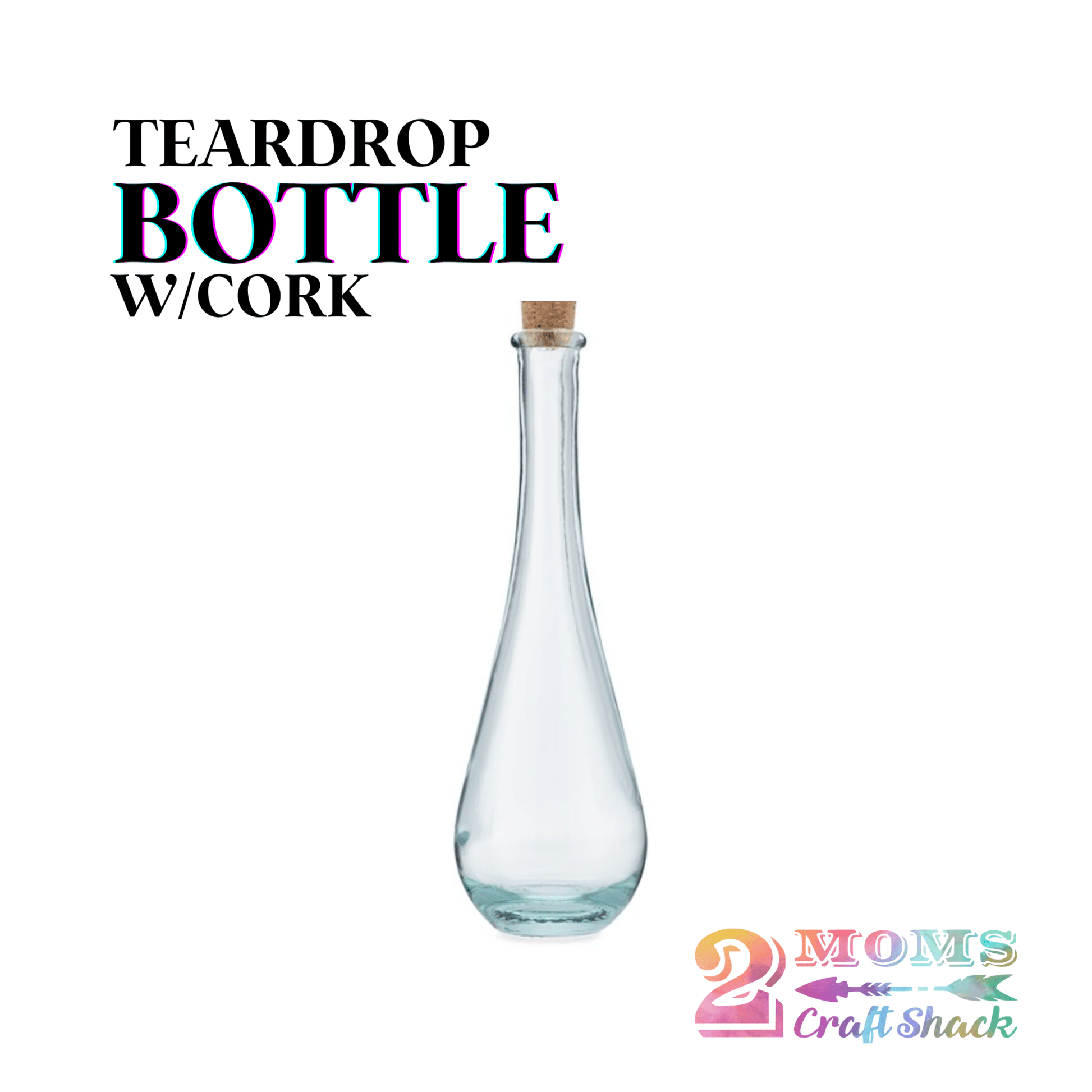 7" TEARDROP BOTTLE - GLASS - BLANK