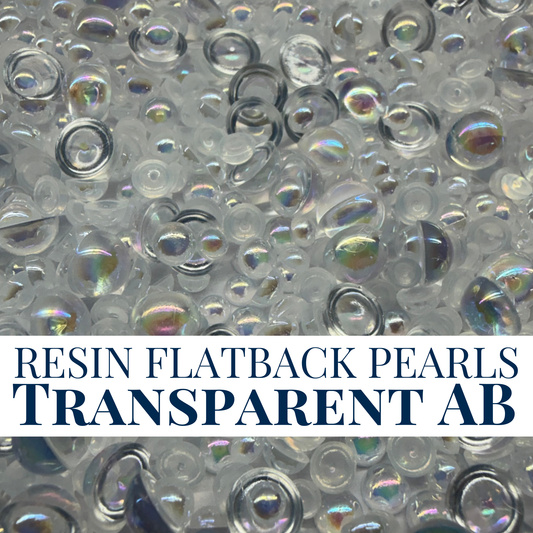 RESIN FLATBACK PEARLS - TRANSPARENT AB