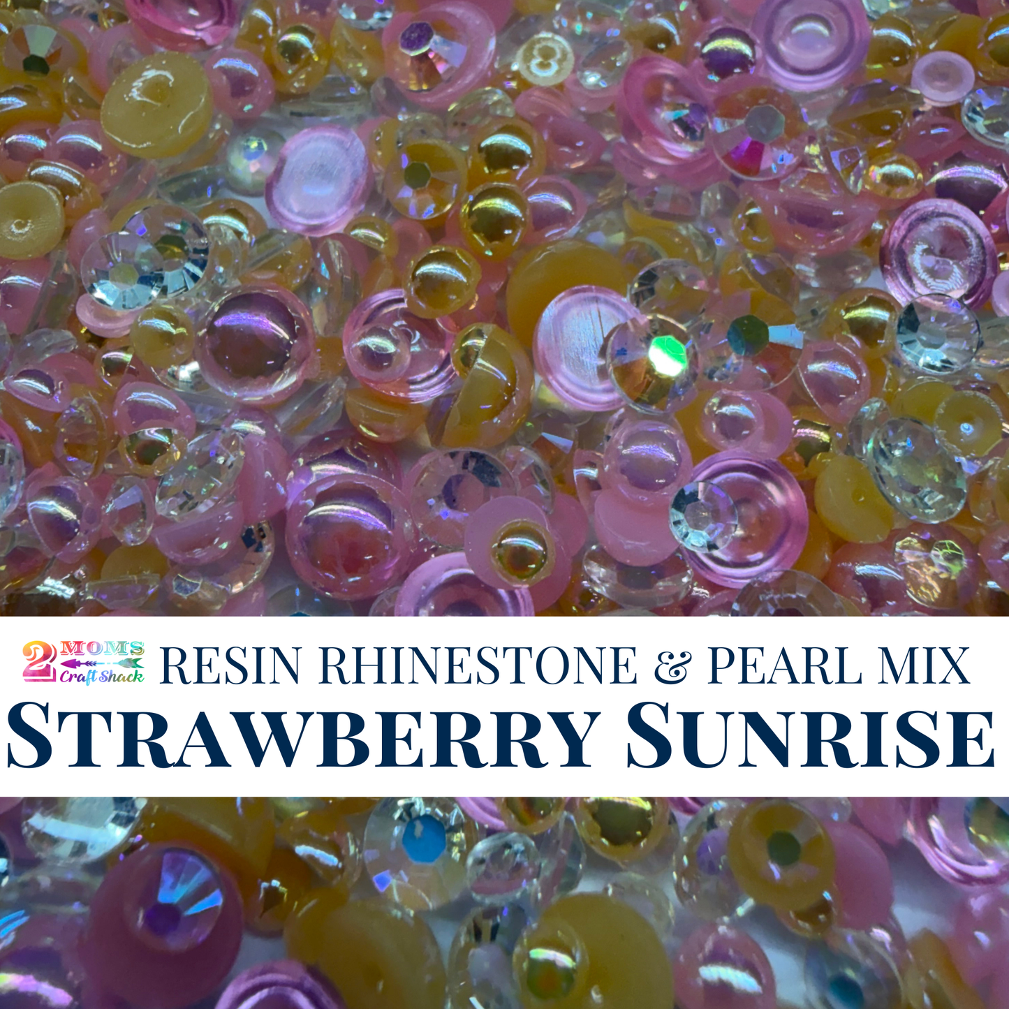 Resin Rhinestone & Pearl Mix - STRAWBERRY SUNRISE