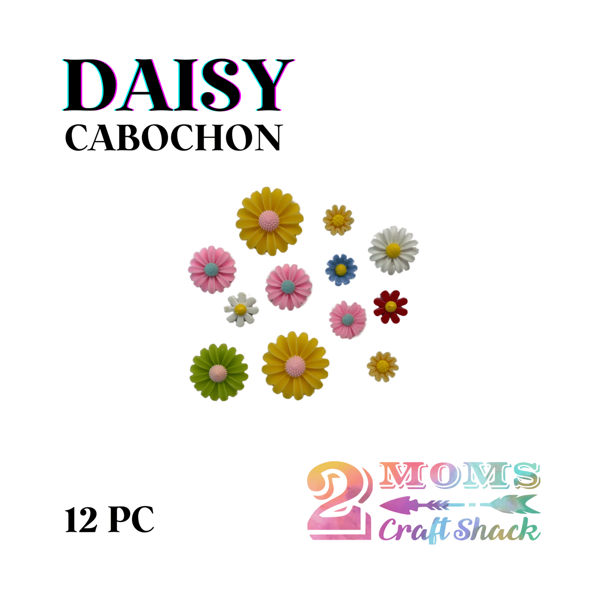 DAISY - 12PC CABOCHON - CRAFT SUPPLIES