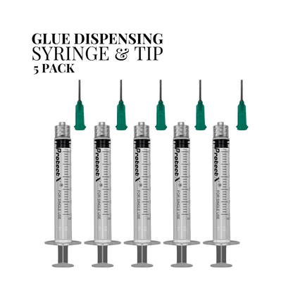 GLUE DISPENSING SYRINGE & TIPS - 5 PACK - BUNDLE FOR RHINESTONING