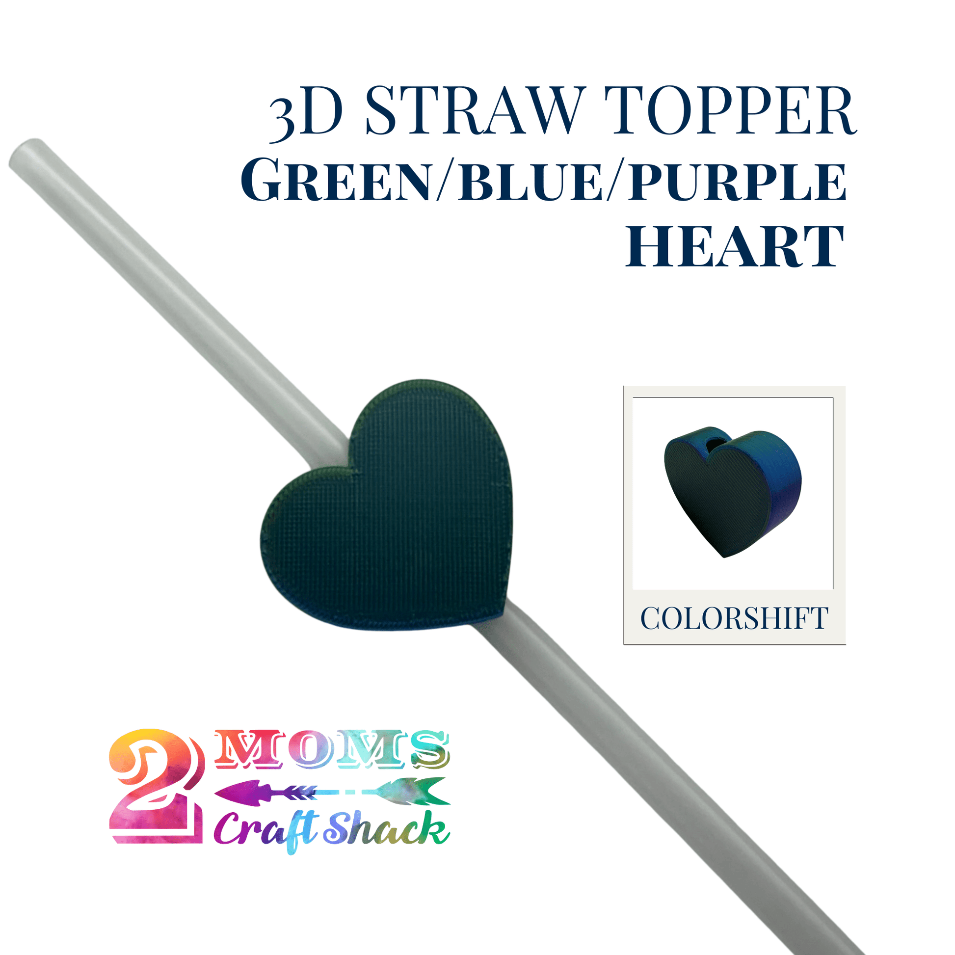 HEART - 3D STRAW TOPPER - NEW