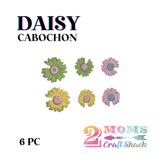 LARGE DAISY - 6PC CABOCHON - CRAFT SUPPLIES