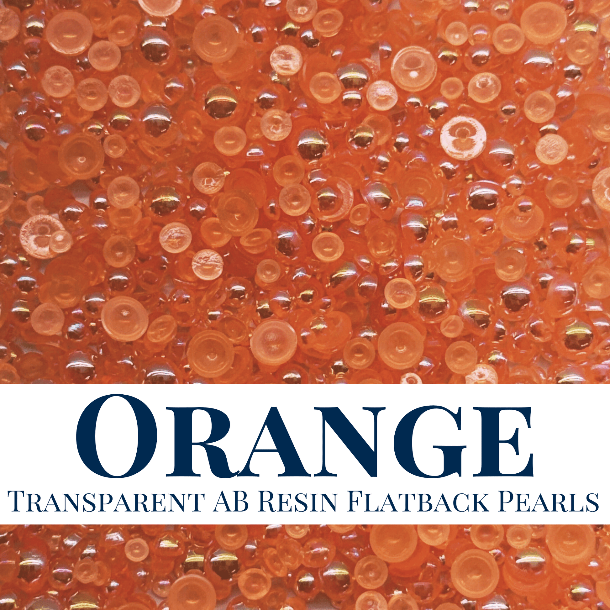RESIN FLATBACK PEARLS - ORANGE TRANSPARENT AB - NEW