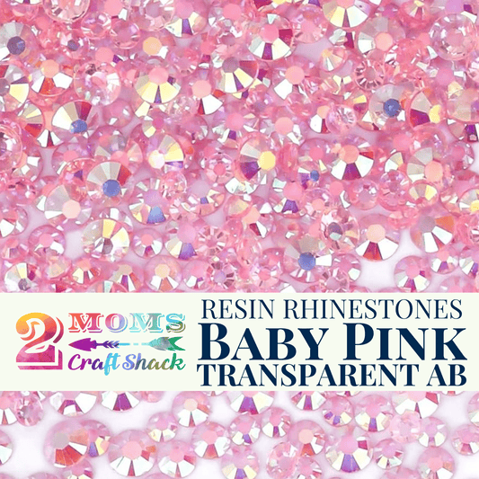 Resin Rhinestones - BABY PINK TRANSPARENT AB - NEW